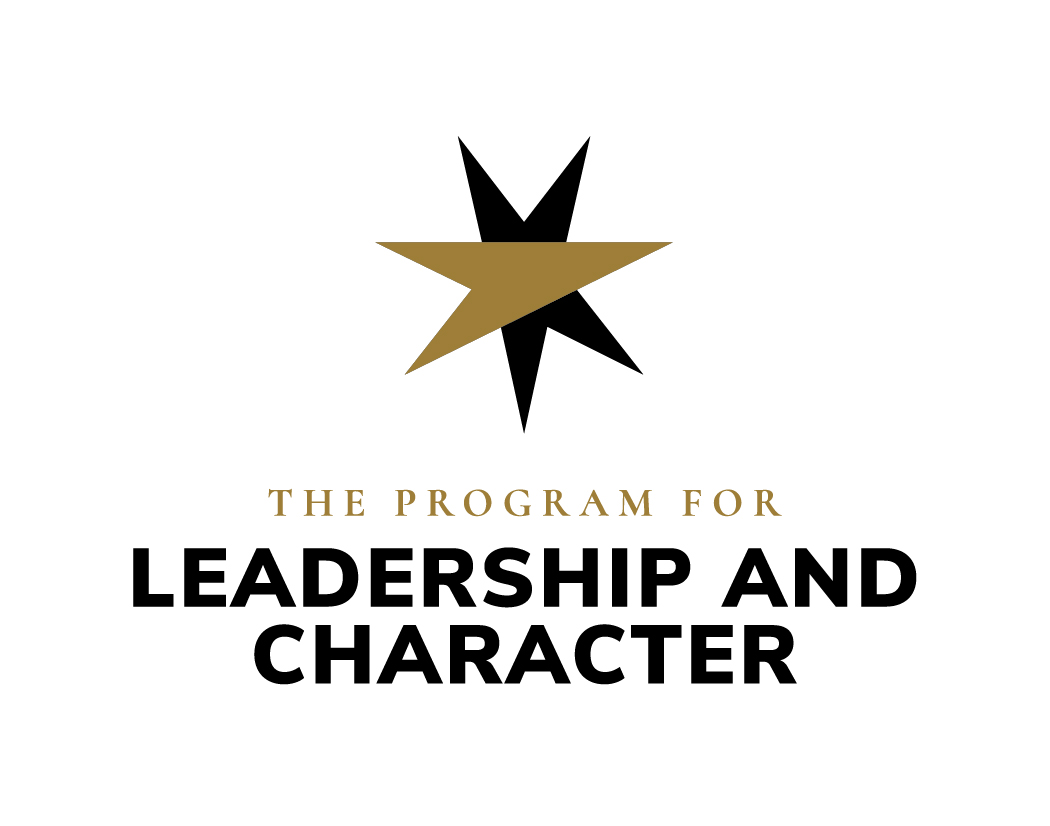 A stylized black and gold star above the words “THE PROGRAM FOR LEADERSHIP AND CHARACTER” on a white background.