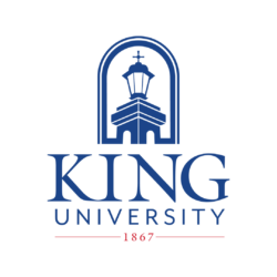 King University logo featuring a stylized lantern above the words King University in blue, with 1867 written in red beneath.